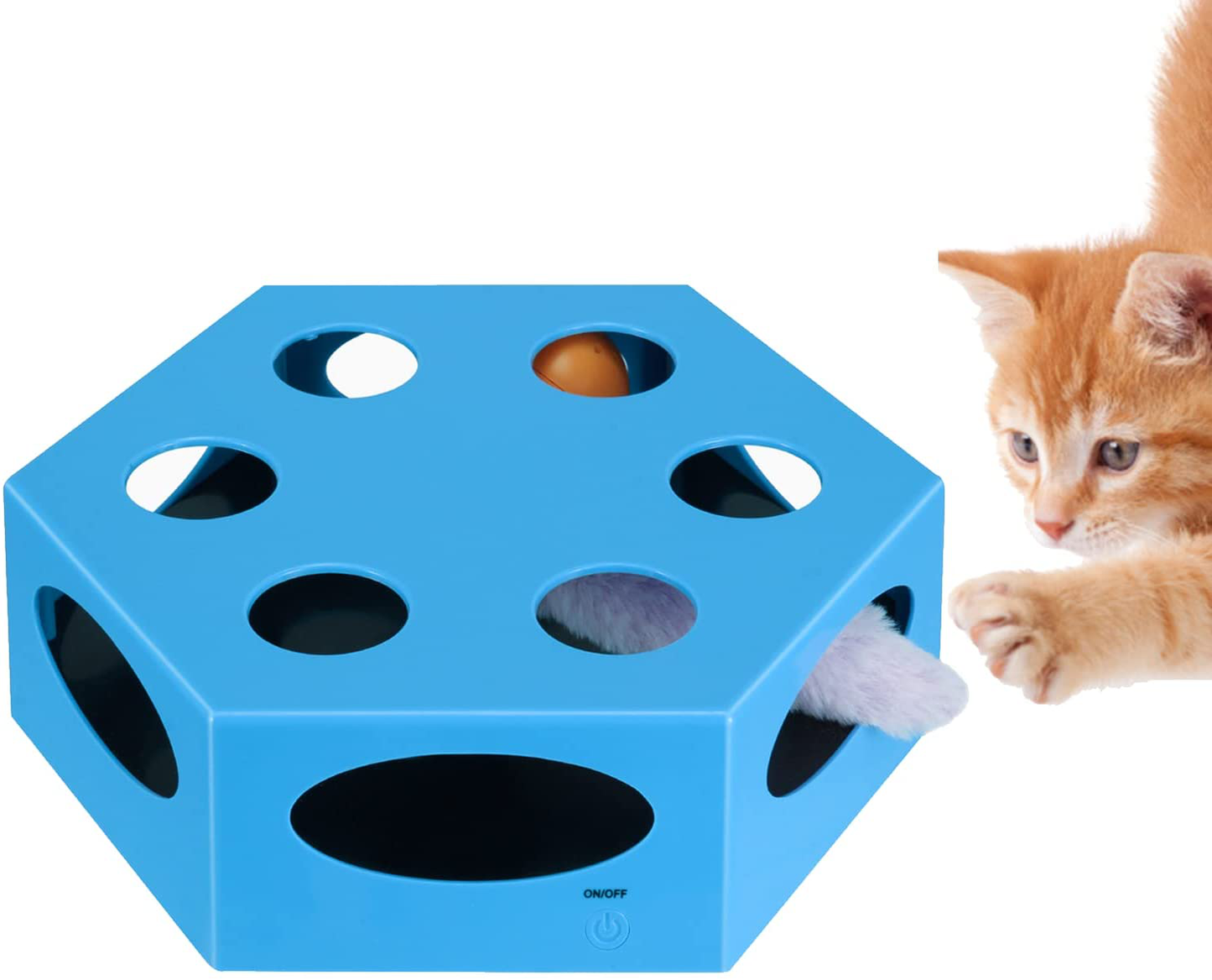 Interactive Cat Toys, Electronic Montion Cat Toys with Mouse Tail & Catnip Ball, Cat Toys for Indoor Cats with Battery, Automatic Cat Toys, Exerciser Entertainment Hunting for Kitty Pet, Auto Shut Off Animals & Pet Supplies > Pet Supplies > Cat Supplies > Cat Toys WINGPET   