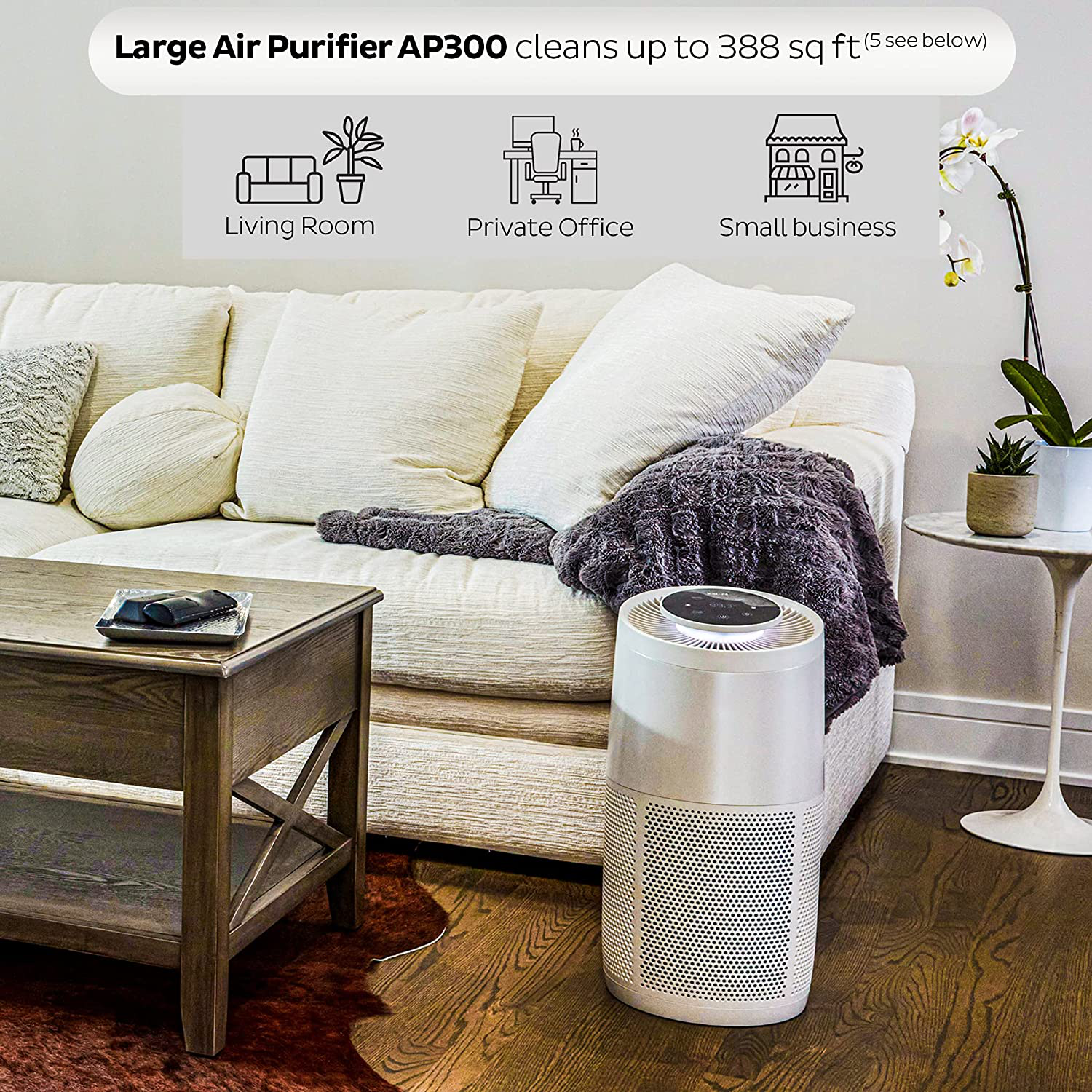 Instant Air Purifier, Helps Remove 99.9% of V (C) S; Advanced 3-In-1 HEPA-13 Filtration with Plasma Ion Technology, Large Room (AP300), Pearl Animals & Pet Supplies > Pet Supplies > Cat Supplies > Cat Furniture Instant   