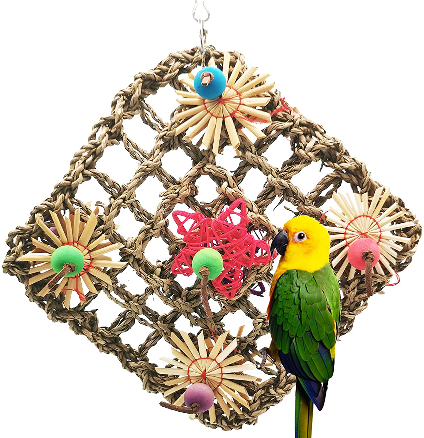 Kewkont Bird Parrot Toys,Seagrass Foraging Wall Toy for Birds，Suitable for Small Parakeets,Budgie,Macaws,Conures,Finches,Love Birds Animals & Pet Supplies > Pet Supplies > Bird Supplies > Bird Toys Kewkont   