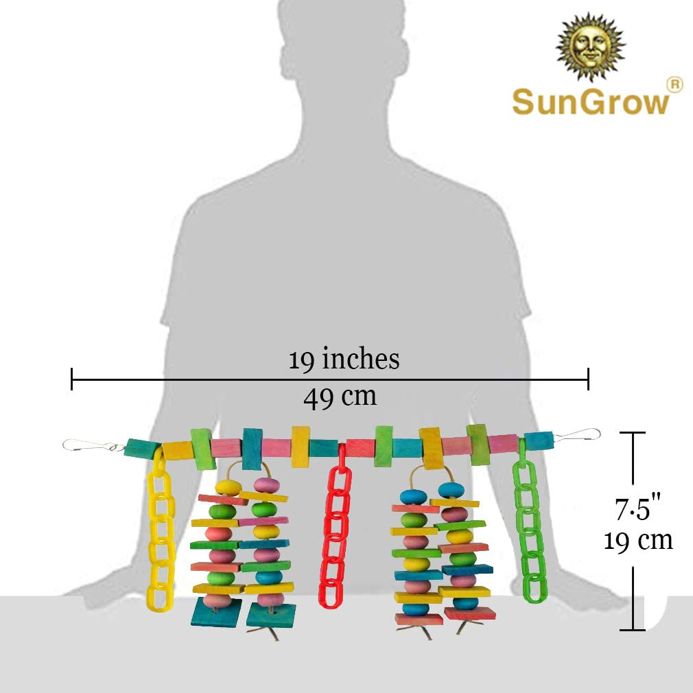 SUNGROW Metal S Hooks for Hanging Small Animal & Bird Cage Toys