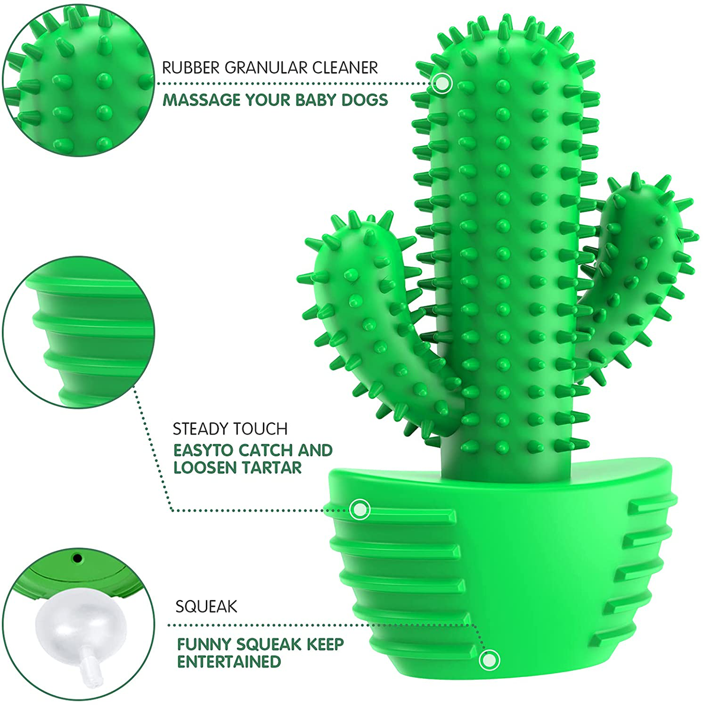 Dog Chew Toys Dog Toothbrush Stick Teeth Cleaning Brush Dental for Small Medium Large Dog, Rubber Dog Squeaky Toys for Aggressive Chewers Cactus Tough Toys Interactive for Training Cleaning Teeth Animals & Pet Supplies > Pet Supplies > Dog Supplies > Dog Toys Pamlulu   