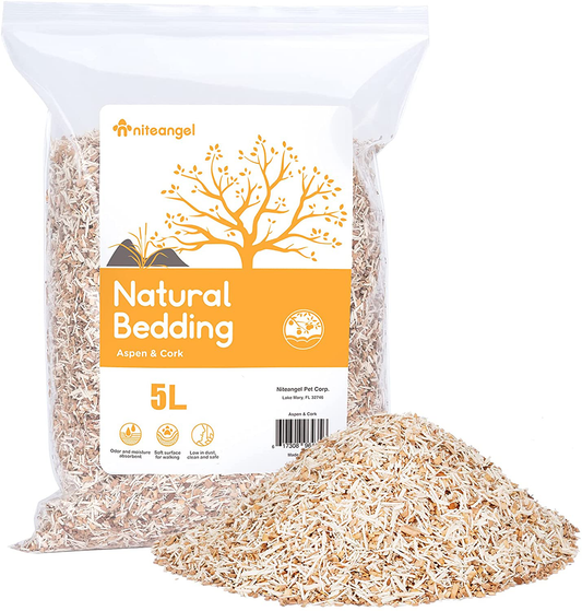 Niteangel Natural & Soft Hamster Bedding for Syrian Dwarf Hamsters Gerbils Mice Degus or Other Small-Sized Pet Animals & Pet Supplies > Pet Supplies > Small Animal Supplies > Small Animal Bedding Niteangel Classic Mix (Aspen & Cork) 5 L 