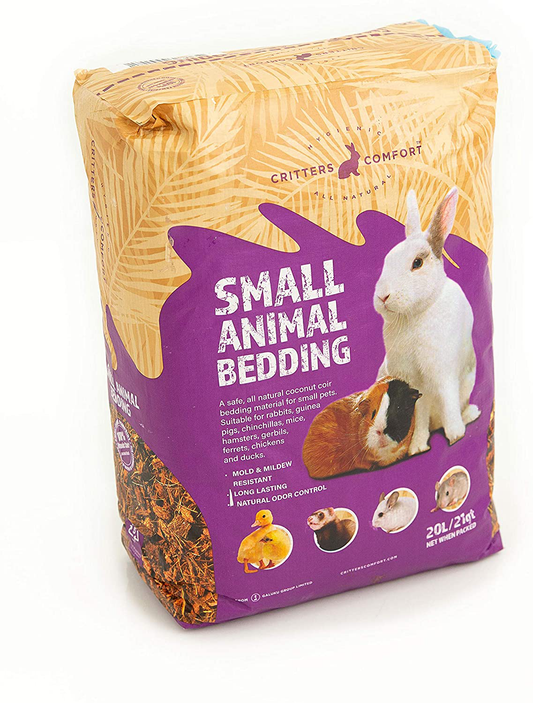 Bunny Bedding Odor Control for Small Pets - Organic Coconut Husk Fiber Substrate Animal Bedding for Guinea Pig, Ferret, Hamster Cages and Habitats - Pet Accessories - 20 Liters Critter Litter Animals & Pet Supplies > Pet Supplies > Small Animal Supplies > Small Animal Bedding Critters Comfort   