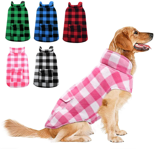 Dog Winter Coat, ASENKU Dog Jacket Plaid Reversible Dog Vest Waterproof Cold Weather Dog Clothes Pet Apparel for Small Medium Large Dogs Animals & Pet Supplies > Pet Supplies > Dog Supplies > Dog Apparel ASENKU Pink X-Large (Pack of 1) 