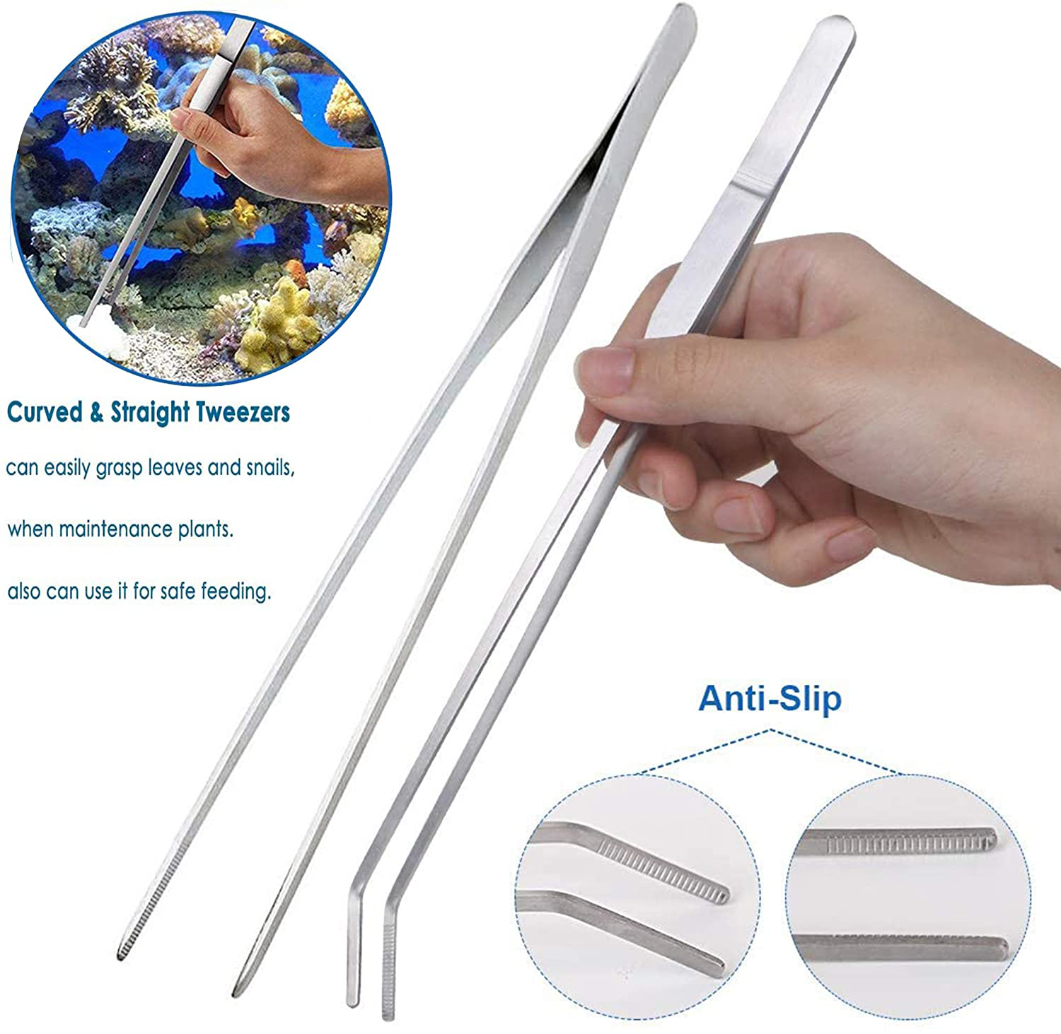Lxiyu 7 in 1 Aquarium Aquascaping Tools Kits,Stainless Steel