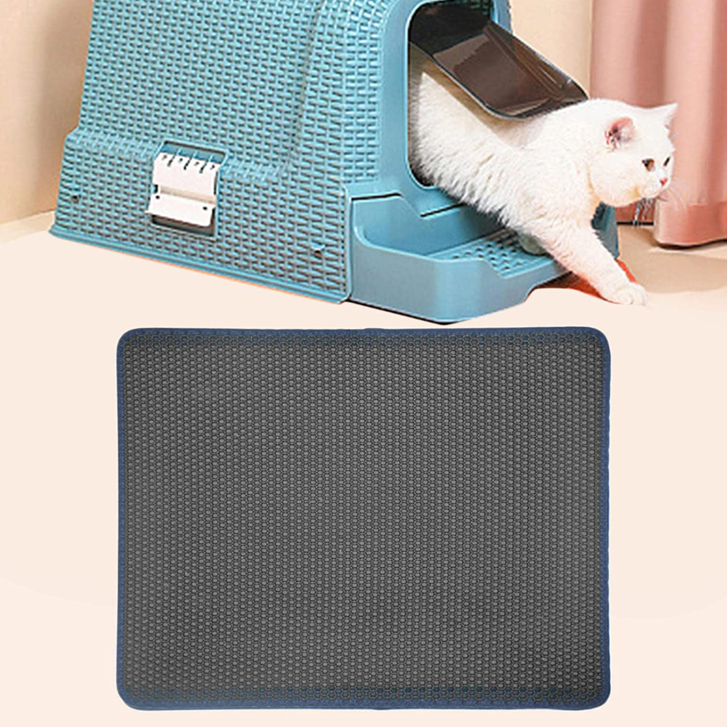 Magideal Honeycomb Cat Litter Mat Washable Non-Slip Rug Carpet Easy Clean Waterproof Litter Boxes Kitty Litter Trapping Mat Double Layer Cat Litter Pad Animals & Pet Supplies > Pet Supplies > Cat Supplies > Cat Litter Box Mats MagiDeal   