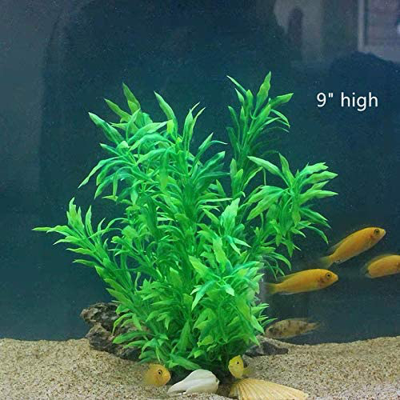 Donau 2Pcs Small Large Aquarium Plants Plastic Green Fish Tank Plants Artificial Aquairum Decor Animals & Pet Supplies > Pet Supplies > Fish Supplies > Aquarium Decor Donau   