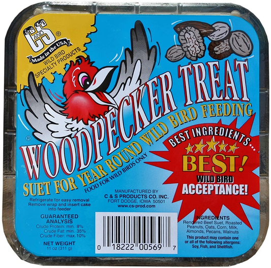 C&S Suet Treats for Wild Birds, 12 Pack Animals & Pet Supplies > Pet Supplies > Bird Supplies > Bird Food C&S Woodpecker  