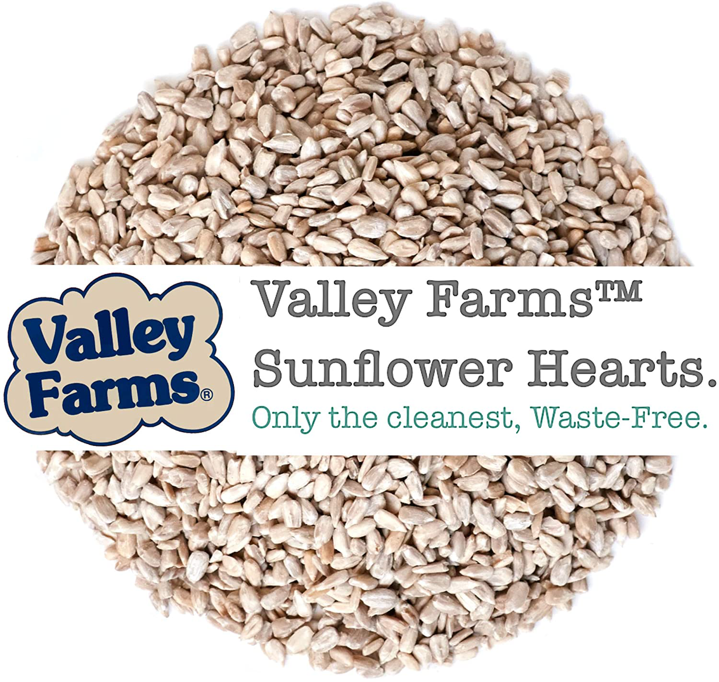 Valley Farms Sunflower Hearts Super Clean No Mess No Waste Bird Seed 40 LBS Animals & Pet Supplies > Pet Supplies > Bird Supplies > Bird Food Valley Farms   