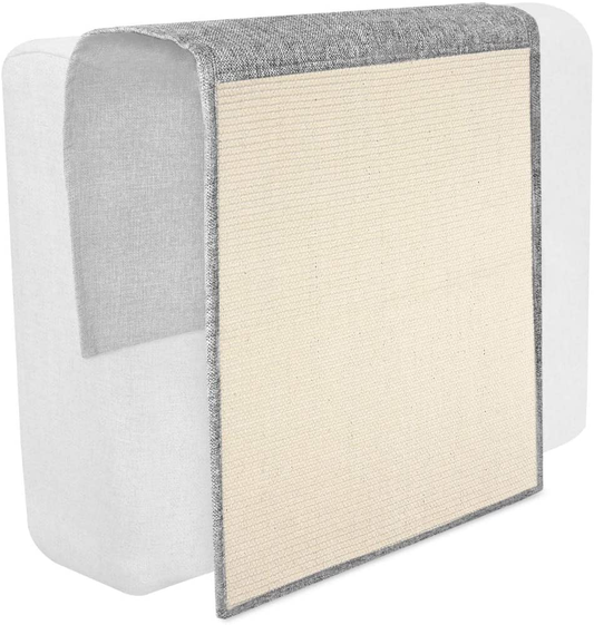 Navaris Cat Scratch Mat Sofa Protector - Natural Sisal Furniture Protector Scratching Pad for Cats - Scratch Carpet for Bed, Chair Animals & Pet Supplies > Pet Supplies > Cat Supplies > Cat Furniture Navaris Light gray - white  