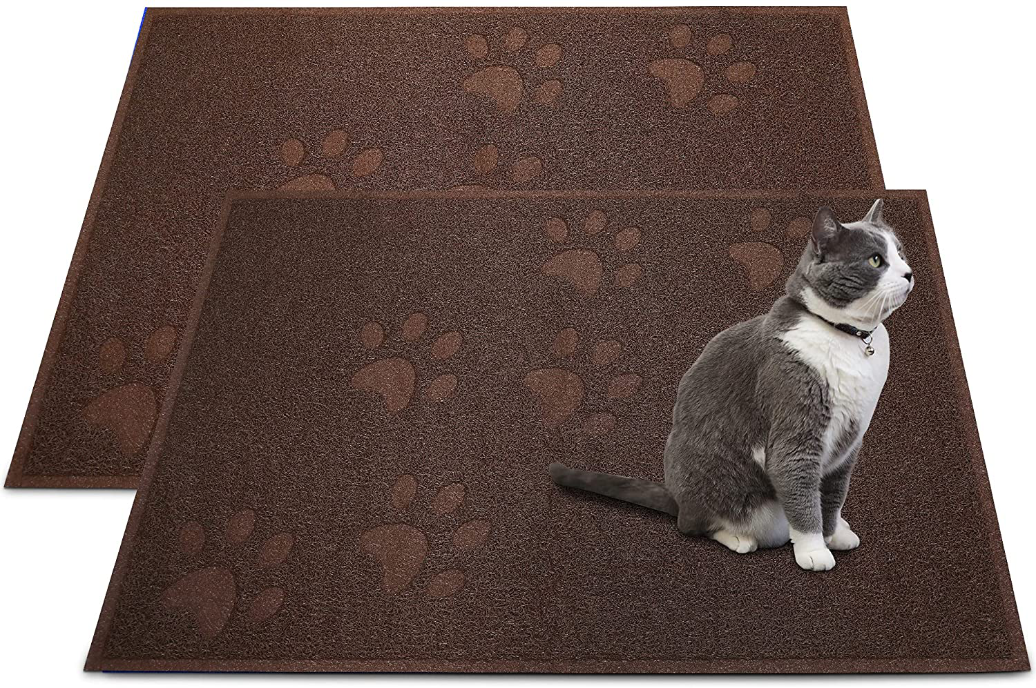 ANDALUS Cat Litter Mat - Kitty Litter Trapping Mat for Litter Boxes - Kitty Litter Mat to Trap Mess, Scatter Control - Washable Indoor Pet Rug and Carpet - Grey, Small (15.75" X 11.75") Animals & Pet Supplies > Pet Supplies > Cat Supplies > Cat Litter Box Mats ANDALUS BRANDS Brown Extra Large (35" x 23") - 2 Pack 