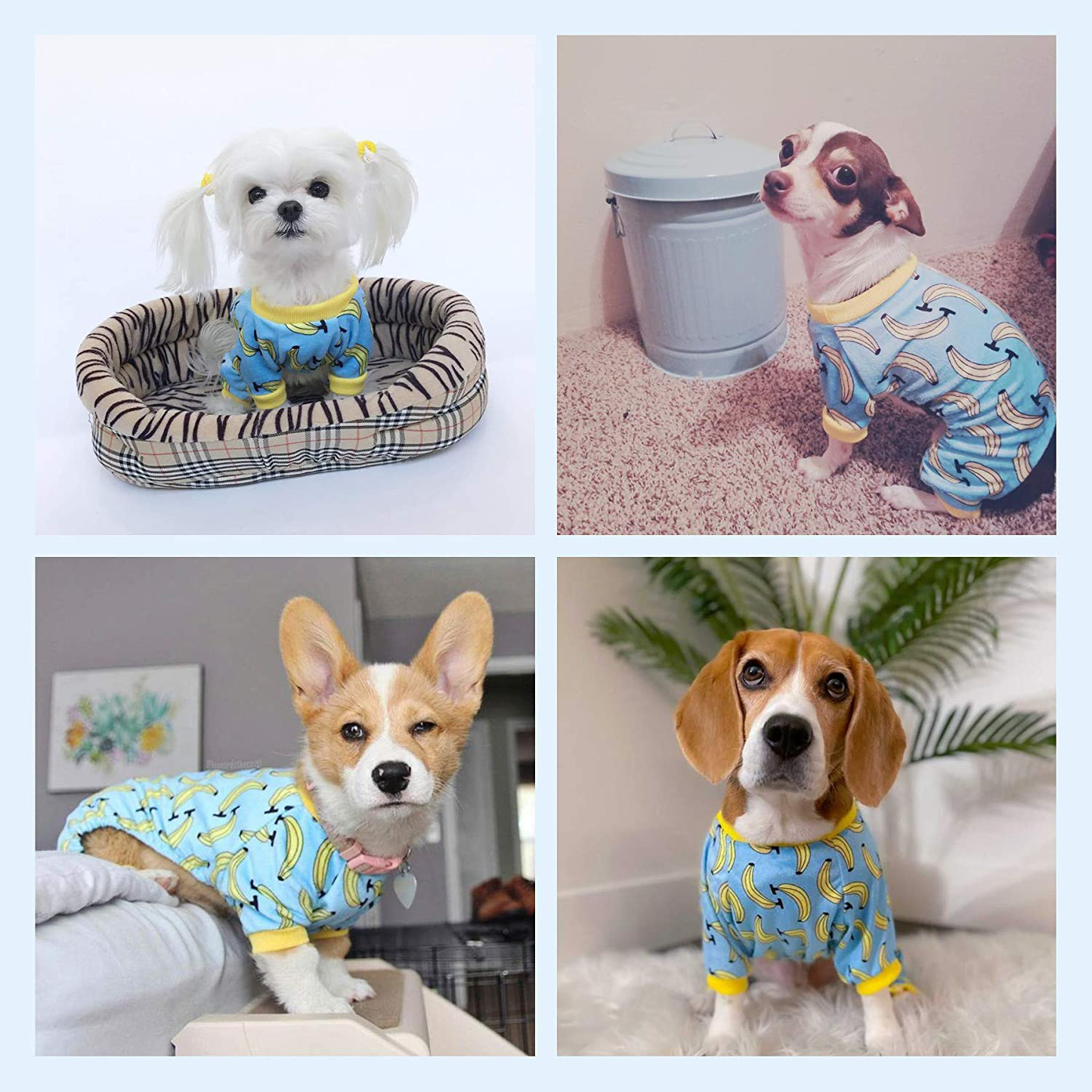 Cutebone Dog Pajamas Cat Pajamas Dog Apparel Dog Jumpsuit Pet Clothes Pjs