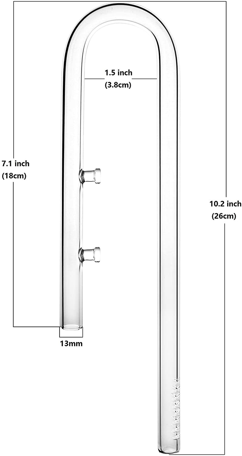 Plant Aquarium Glass Lily Pipe Inflow and Lily Pipe Outflow for