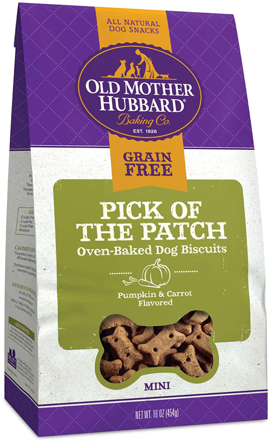 Old Mother Hubbard Peanut Butter & Banana Dog Treats, Grain Free, Oven Baked Crunchy Treats for Small Dogs, Natural, Healthy, Mini Training Treats, No Artificial Preservatives or Meat By-Products Animals & Pet Supplies > Pet Supplies > Dog Supplies > Dog Treats Old Mother Hubbard Pumpkin & Carrots  