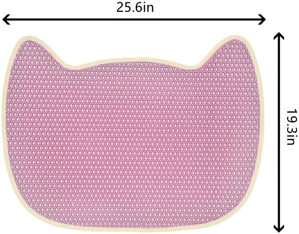 Cat Litter Mat, Mat Litter Trapper Litter Box Mat with Non-Slip and Waterproof Backing Scatter Control Litter Trapping Mat Soft on Kitty Paws Easy Clean Cat Mat Traps Litter from Box Durable (25.6Inx19.3In, Pink) Animals & Pet Supplies > Pet Supplies > Cat Supplies > Cat Litter Box Mats NewL   