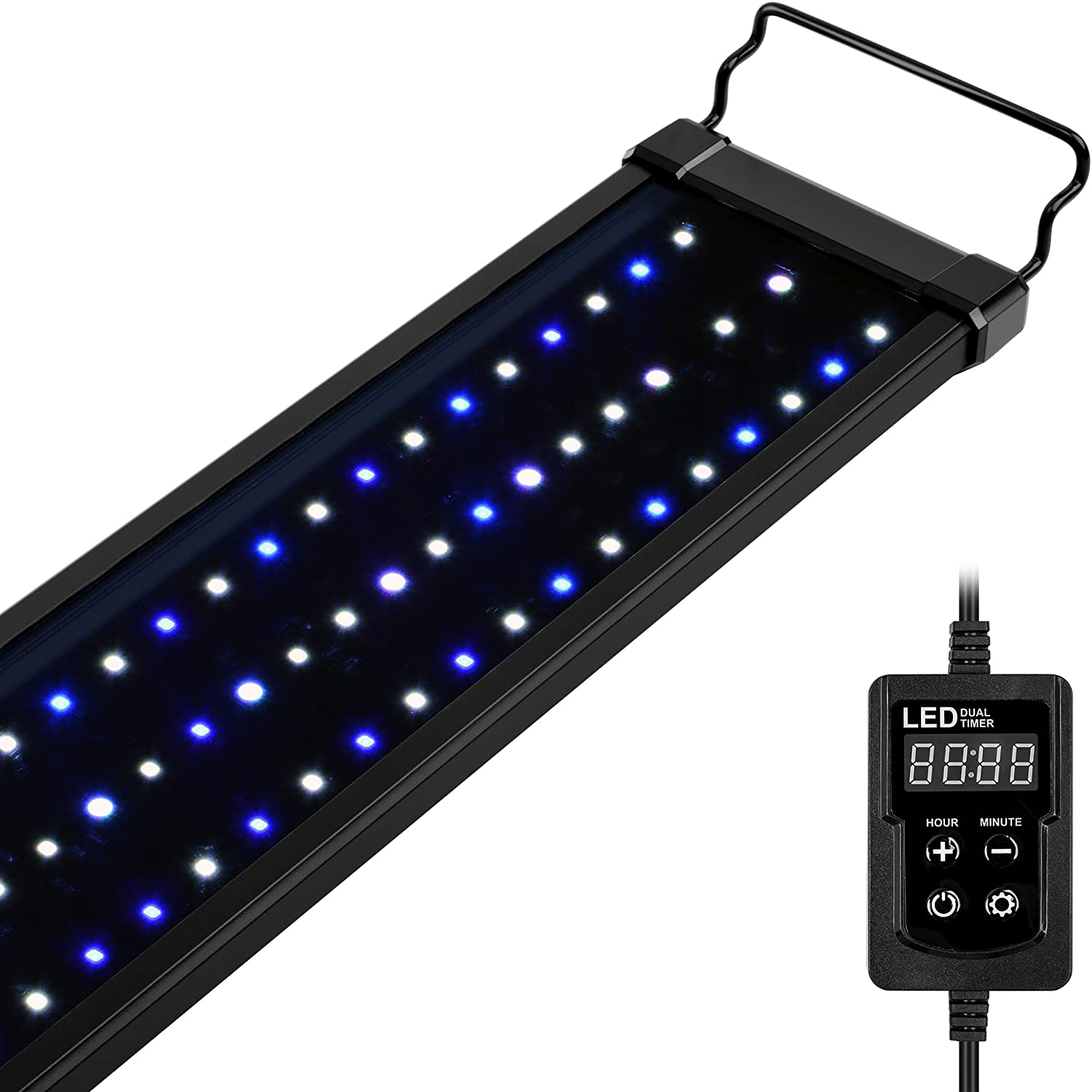 NICREW Saltwater Aquarium Light, Marine LED Fish Tank Light for Coral Reef Tanks, 2-Channel Timer Included