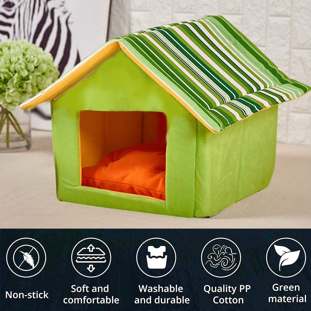 Shellkingdom Dog House, Foldable Pet Cat and Dog Bed with Cushion Pet Puppy Indoor House