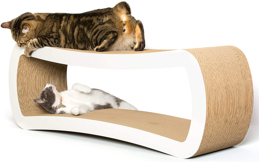 Petfusion Jumbo Cat Scratcher Lounge (99X28X36 CM). [Superior Cardboard & Construction, Significantly Outlasts Cheaper Alternatives]