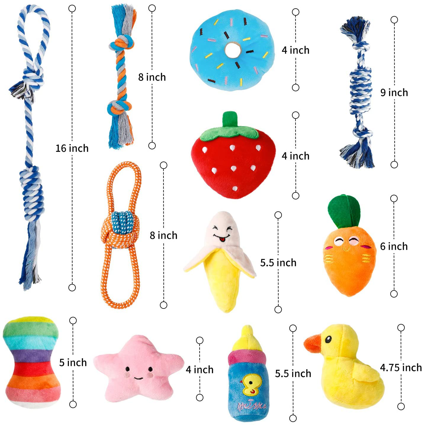 Toozey Puppy Toys, Durable Puppy Toys for Teething Small Dogs, Cute Dog Toys Small Dogs, Stuffed Plush Squeaky Small Dog Toys, Reliable Ropes Puppy Chew Toys Animals & Pet Supplies > Pet Supplies > Dog Supplies > Dog Toys Toozey   