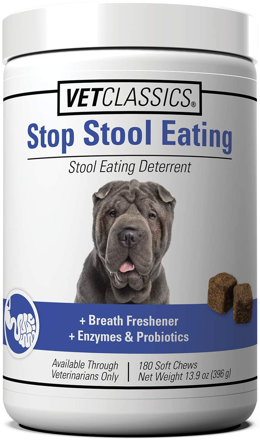 Vet Classics Stop Stool Eating Pet Health Supplement for Dogs – Dog Breath Freshener – Stops Dogs from Eating Stool – Enzymes, Probiotics Animals & Pet Supplies > Pet Supplies > Small Animal Supplies > Small Animal Treats Vet Classics 180 Soft Chews  