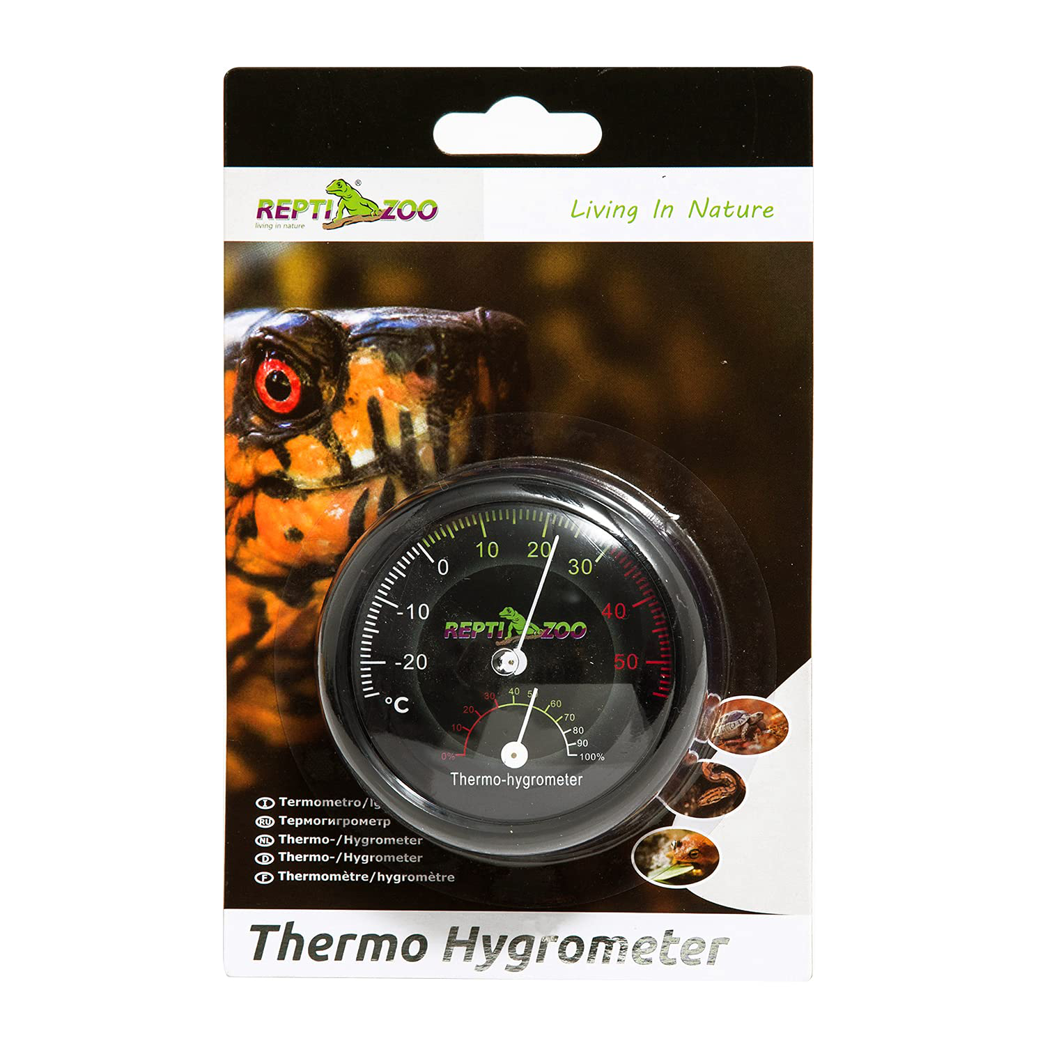 REPTI ZOO Reptile Terrarium Thermometer Hygrometer Dual Gauges Pet