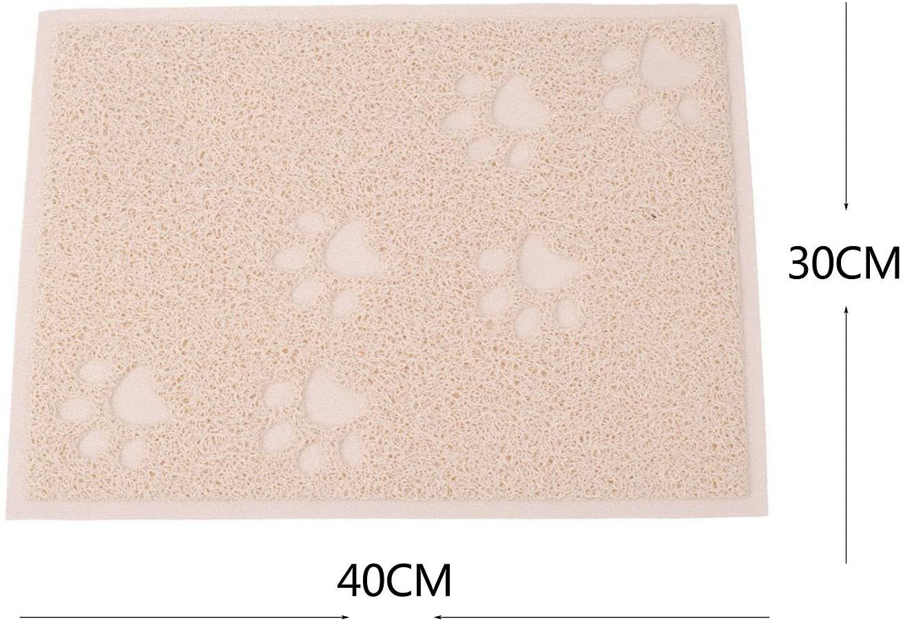 MUEQU Cat Litter Box Mat Pet Food Bowl Mat Cat Litter Trap Mat, PVC, 30 X 40 Cm Animals & Pet Supplies > Pet Supplies > Cat Supplies > Cat Litter Box Mats MUEQU   