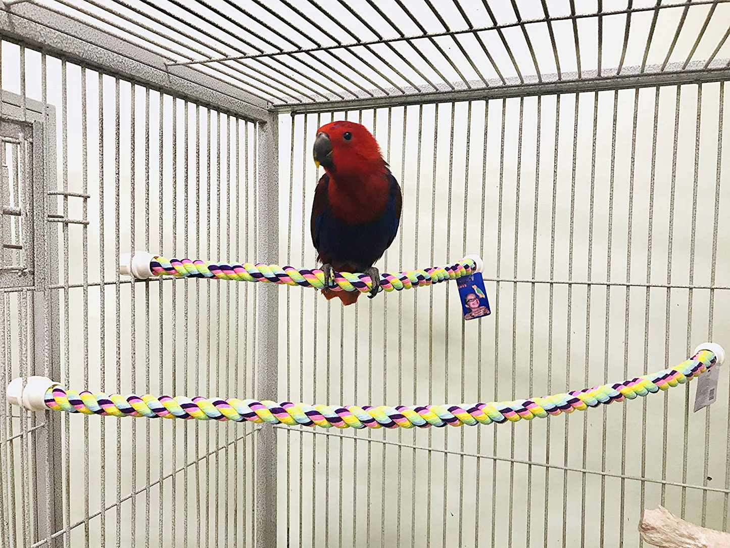 Birds LOVE Cotton Rope Comfy Cable Perches for Bird Cages - Choose the Right Size for Your Bird
