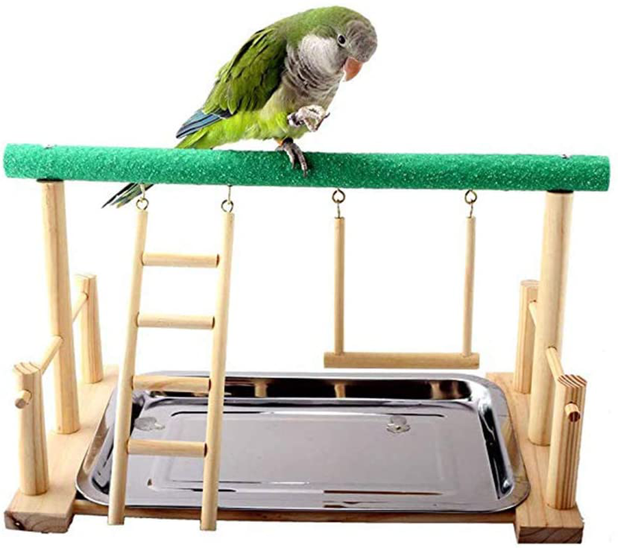 Balacoo Bird Parrot Play Stand Self Assemble Playground Wood Perch Gym Playpen with Ladder Swing Toys Exercise Play Standing Stick Color Random Animals & Pet Supplies > Pet Supplies > Bird Supplies > Bird Gyms & Playstands balacoo   