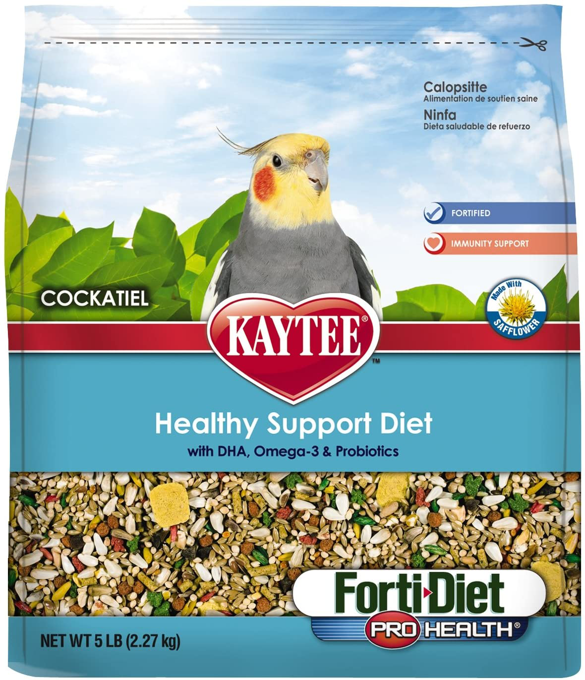 Kaytee Forti-Diet Pro Health Cockatiel Food with Safflower Animals & Pet Supplies > Pet Supplies > Bird Supplies > Bird Food Kaytee 5 Pound (Pack of 1)  