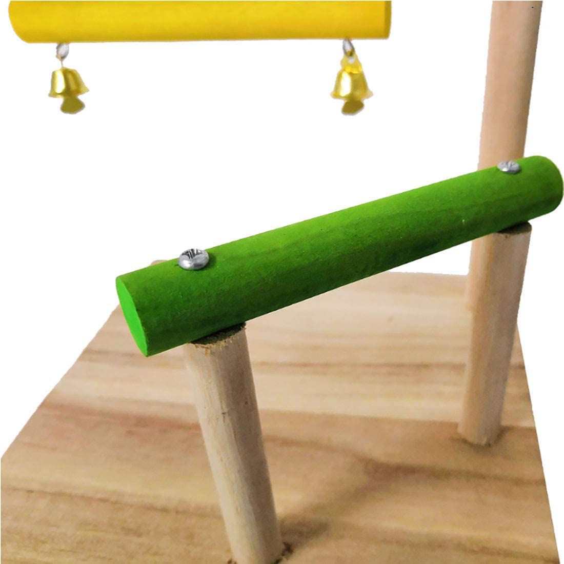 Hamiledyi Bird Stand Tabletop,Parrot Training Playground Natural Wooden Platform Hanging Swing Toys for Canary Parakeet Parrot Cockatiel Lovebird Animals & Pet Supplies > Pet Supplies > Bird Supplies > Bird Gyms & Playstands Hamiledyi   