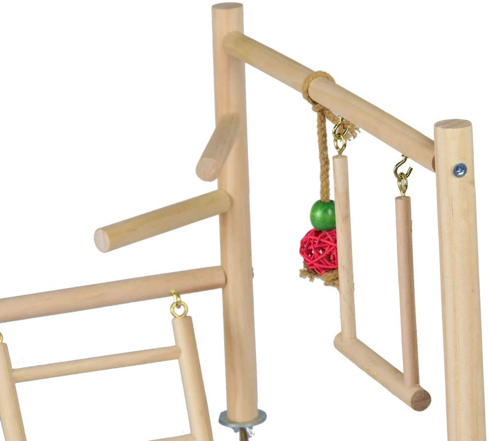 Mrli Pet Play Stand for Birds-Parrot Playstand Bird Play Stand Cockatiel Playground Wood Perch Gym Playpen Ladder with Feeder Cups Toys Exercise Play Animals & Pet Supplies > Pet Supplies > Bird Supplies > Bird Gyms & Playstands Mrli Pet   