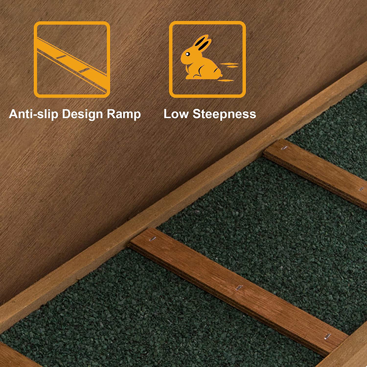 Lovupet Rabbit Hutch Cage with Pull Out Tray, 2 Story Indoor Outdoor Wooden Bunny Cage, Rabbit House with Run Ramp for Guinea, Habitat, Small Animals Pets, 1029 Animals & Pet Supplies > Pet Supplies > Small Animal Supplies > Small Animal Habitats & Cages Lovupet   