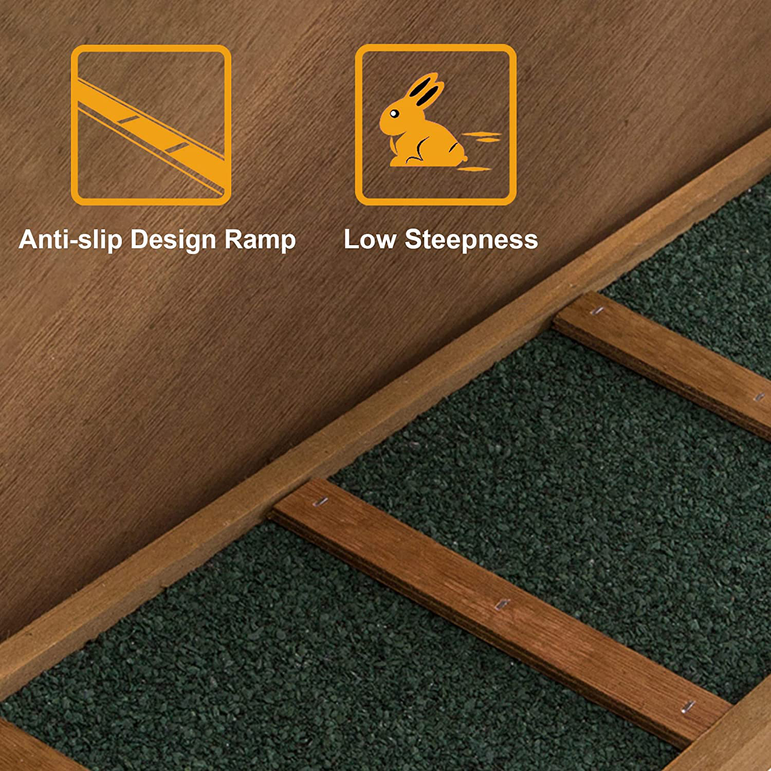 Lovupet Rabbit Hutch Cage with Pull Out Tray, 2 Story Indoor Outdoor Wooden Bunny Cage, Rabbit House with Run Ramp for Guinea, Habitat, Small Animals Pets, 1029 Animals & Pet Supplies > Pet Supplies > Small Animal Supplies > Small Animal Habitats & Cages Lovupet   