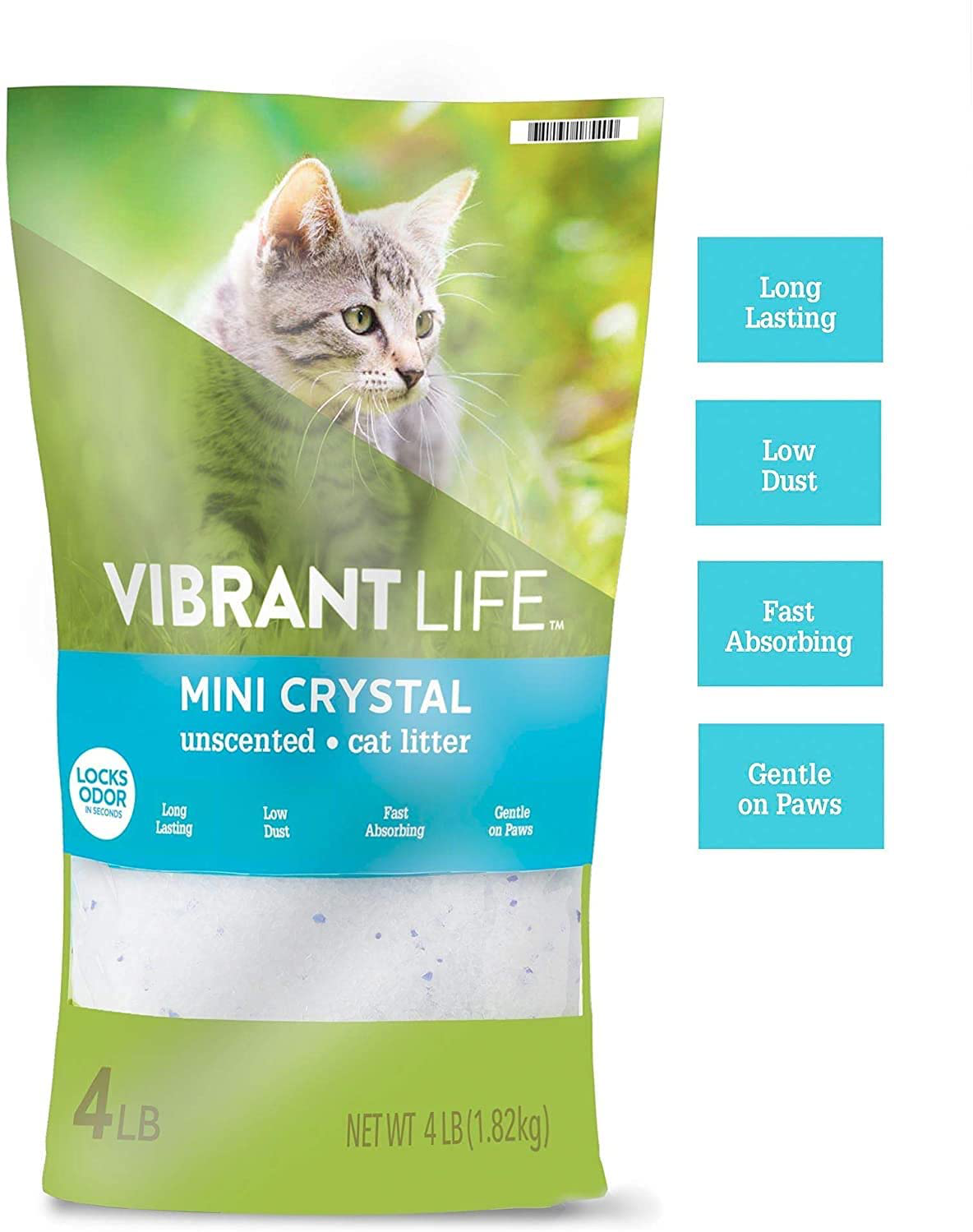 Vibrant Life Cat Litter Ultra Premium Crystals Litter, Unscented Non Clumping Cat Litter 4-Lb, 3 Packages One Pack Animals & Pet Supplies > Pet Supplies > Cat Supplies > Cat Litter Vibrant Life   