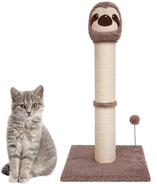 Poils Bebe Cat Scratching Post, 30.3’’ Tall Alpaca Scratcher Cat Furniture with Spring Ball for Indoor Cats and Kittens Handmade Cat Tower Wrapped by Natural Sisal Ropes Animals & Pet Supplies > Pet Supplies > Cat Supplies > Cat Furniture Poils bebe   