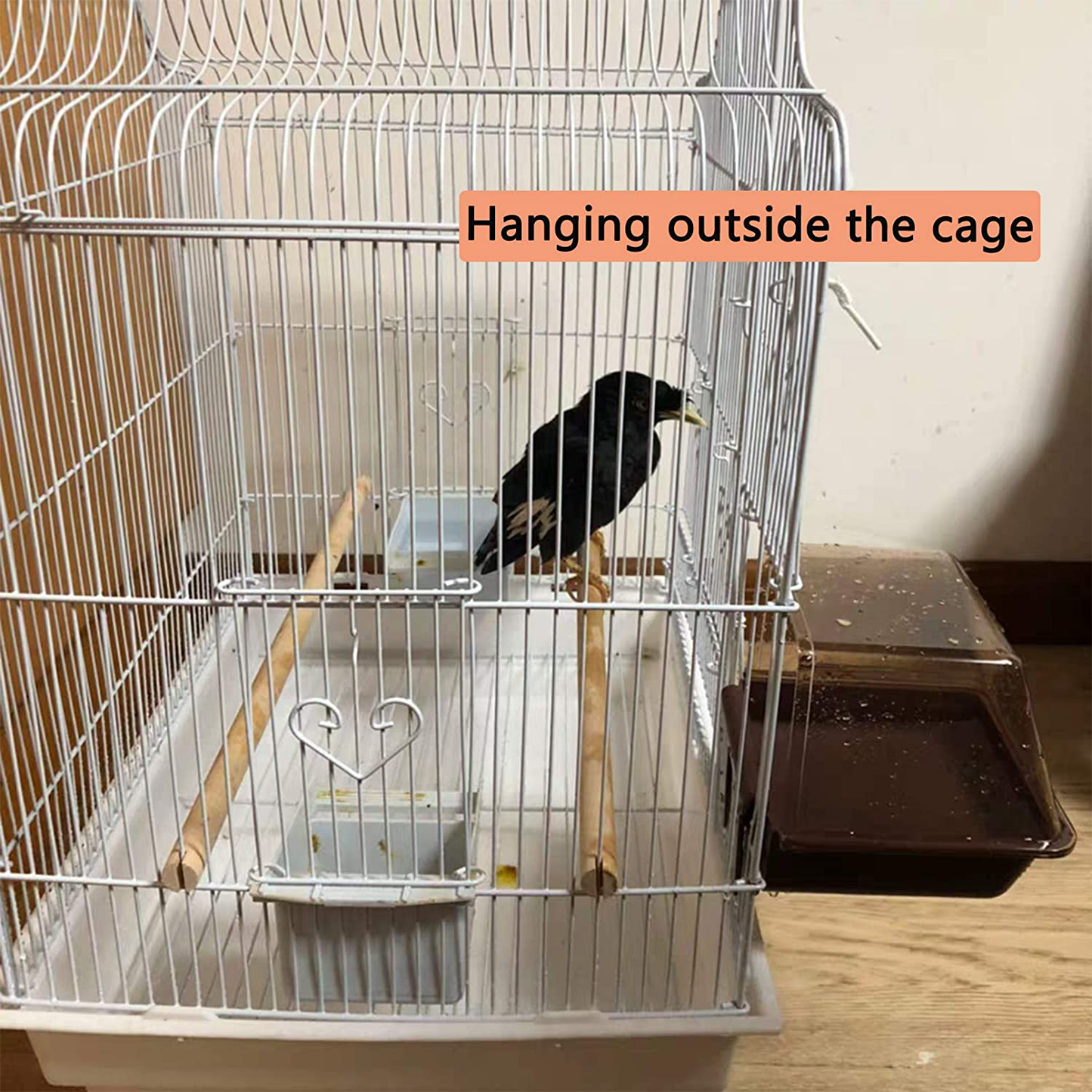Parrot Bath Box Cage Multifunctional Bird Bathroom Foraging Systems Seed Clean Corral No Mess Feeder Water Cup Bird Accessory Bluebird Love Bird Parakeet 5.1 X 4.7 X 3.75 Inches Animals & Pet Supplies > Pet Supplies > Bird Supplies > Bird Cage Accessories Hamiledyi   