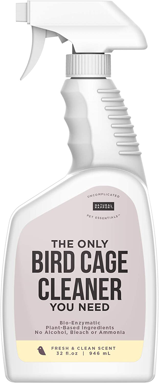 Natural Rapport Bird Cage Cleaner - the Only Bird Cage Cleaner You Need - Bird Poop Spray Remover, Naturally Removes Bird Waste