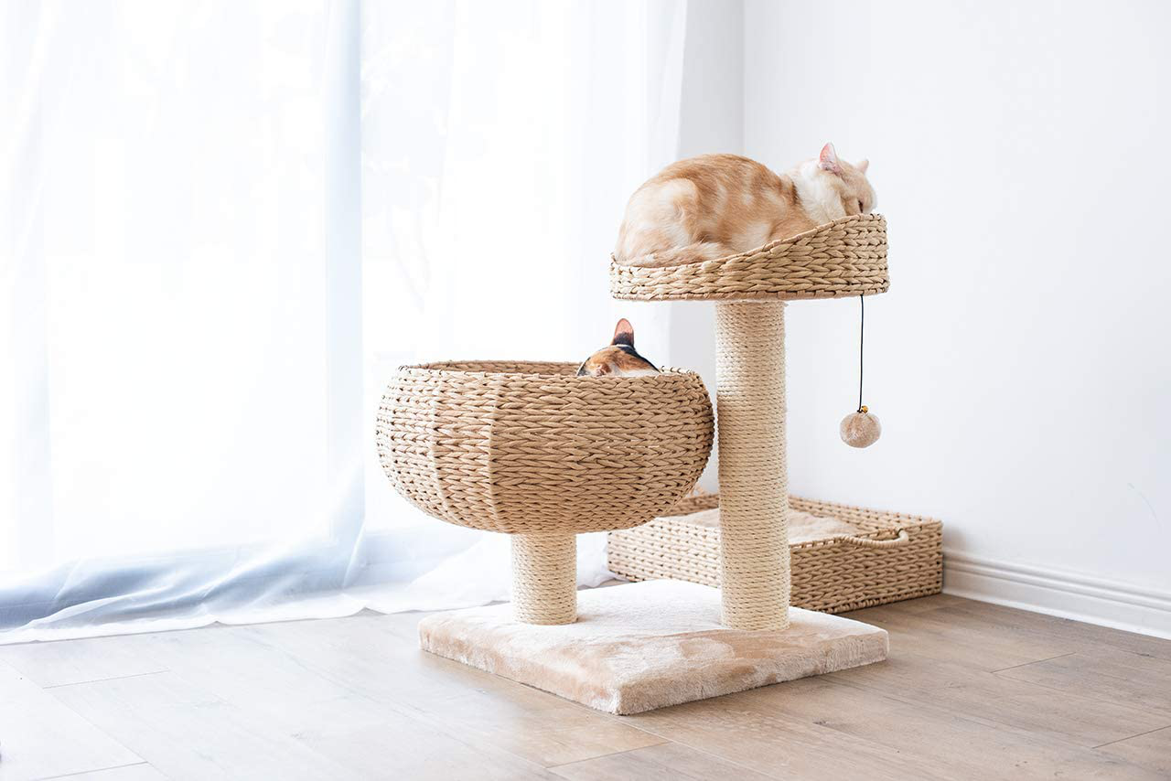 Petpals New Paper Rope Natural Bowl Shaped with Perch Cat Tree