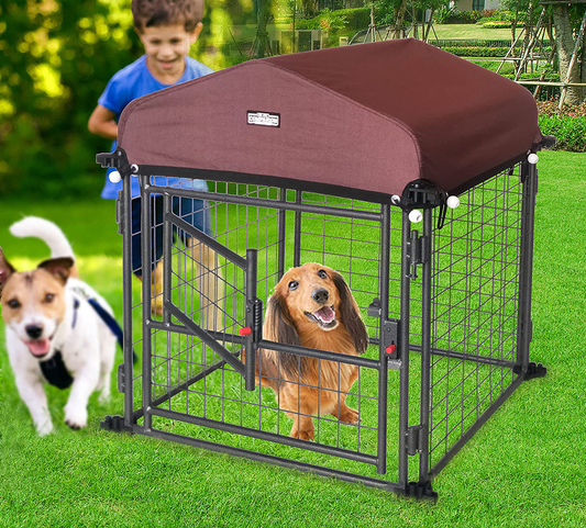 My Pet Companion Dog Kennel Outdoor with Roof Cover Heavy Duty Dog Crates for Medium Dogs Playpen Fence Steel Wire Panel for Backyard Animals & Pet Supplies > Pet Supplies > Dog Supplies > Dog Kennels & Runs My Pet Companion   