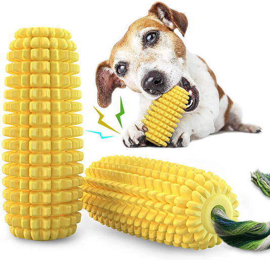Dog Chew Toys, Puppy Toothbrush Clean Teeth Interactive Corn Toys, Dog Toys Aggressive Chewers Small Meduium Large Breed Animals & Pet Supplies > Pet Supplies > Dog Supplies > Dog Toys Carllg 5.8" squeak corn stick  