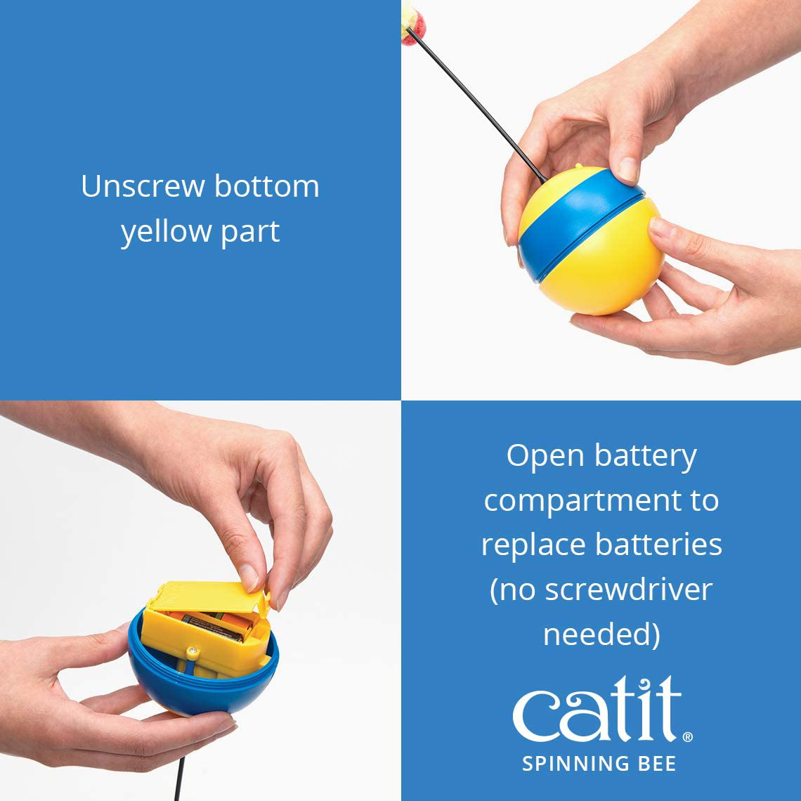 Catit Play Spinning Bee Interactive Cat Toys Animals & Pet Supplies > Pet Supplies > Cat Supplies > Cat Toys Catit   