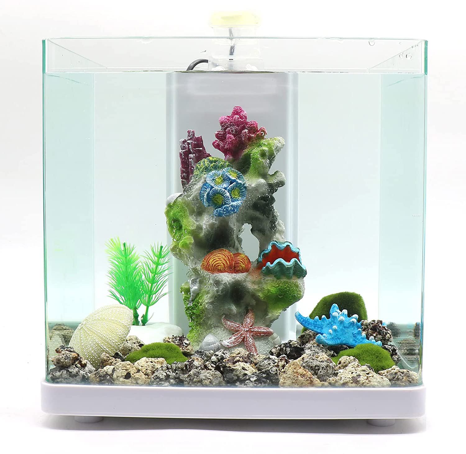 Fish Tank Rocks Resin Artificial Coral Inserts Decor Shell Ornaments Reef Aquarium Coral Decoration for Betta Fish Tank Fish to Sleep Rest Hide Play Animals & Pet Supplies > Pet Supplies > Fish Supplies > Aquarium Decor Relaqcc   