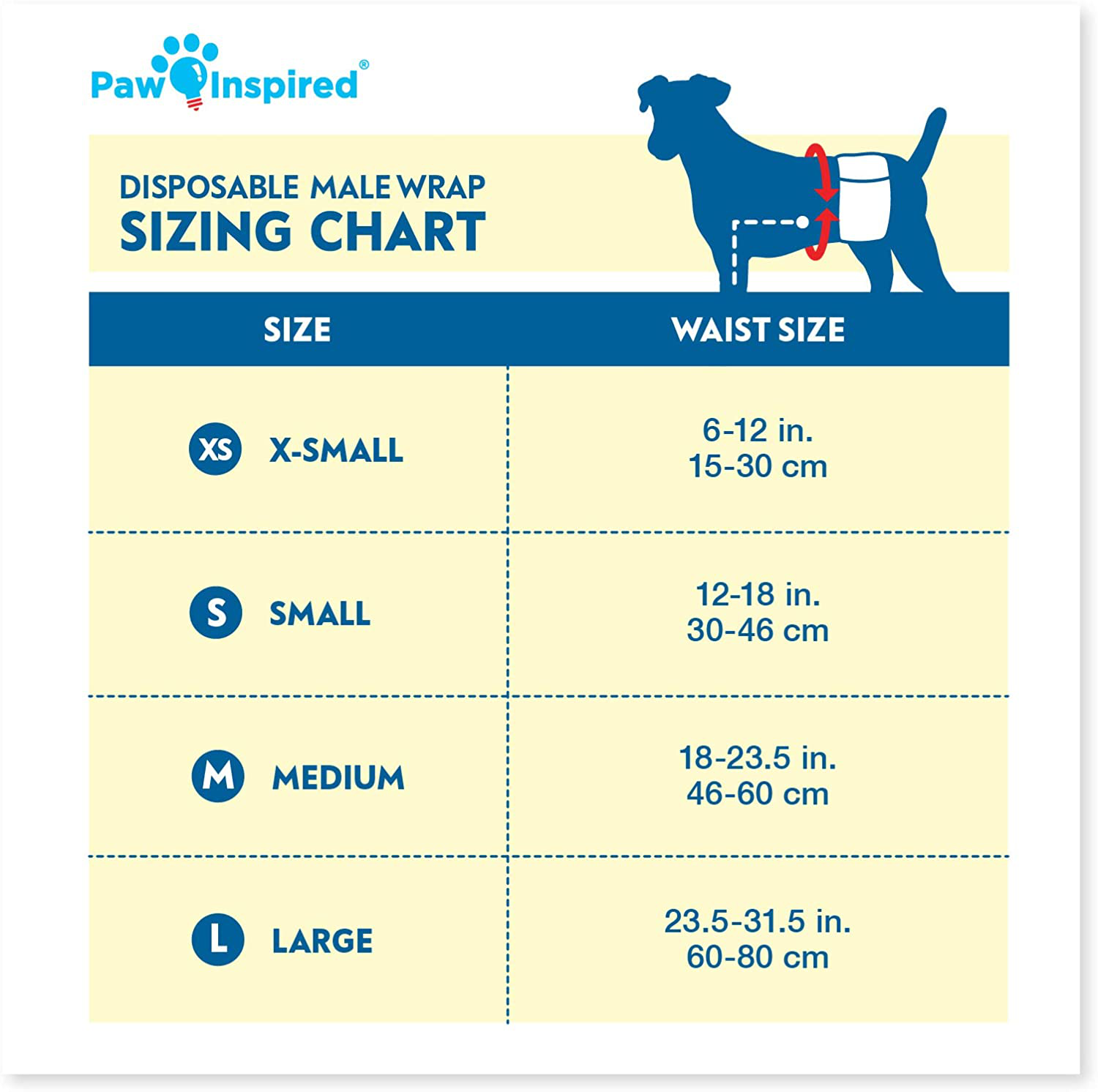 Paw Inspired 36Ct Disposable Male Dog Wraps Belly Band for Dogs