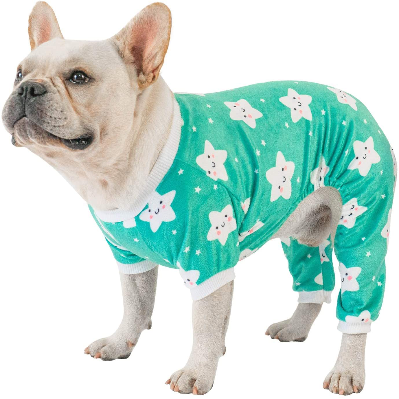 Cutebone Dog Pjs Onesies Pet Clothes Jumpsuit Apparel Soft Puppy Pajamas Animals & Pet Supplies > Pet Supplies > Cat Supplies > Cat Apparel CuteBone Shining stars S(Chest Girth14’’-14.5’’ Back Length9.5’’-10’’) 