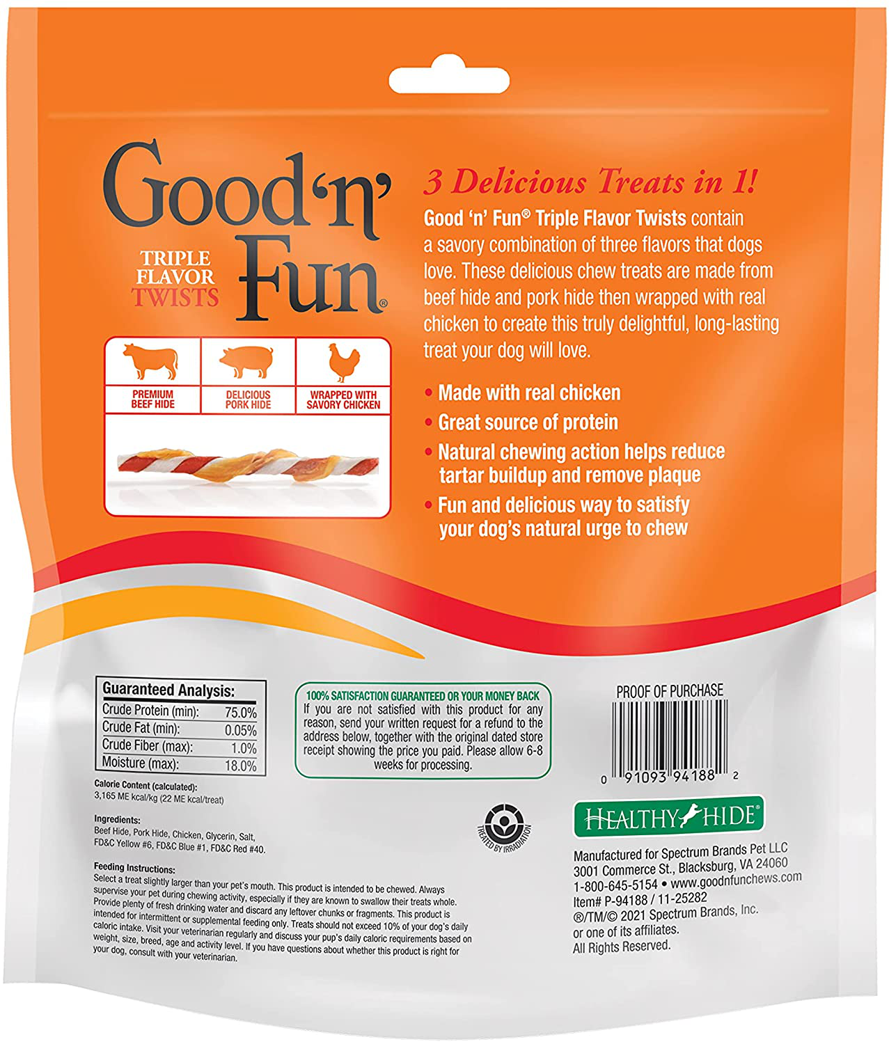 Good 'N' Fun Triple Flavor Twist Chews for Dogs Animals & Pet Supplies > Pet Supplies > Dog Supplies > Dog Treats Good'n'Fun   