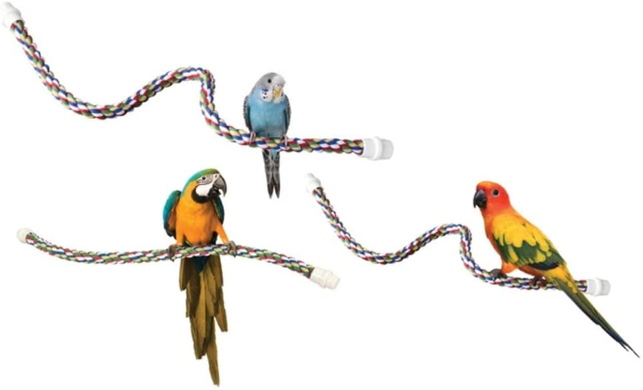 JW Pet Comfy Perch for Birds Flexible Multi-Color Rope,Small Animals & Pet Supplies > Pet Supplies > Bird Supplies > Bird Ladders & Perches JW   