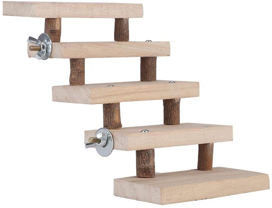 Hamster Ladder,5 Layers Wood Parrot Platform Climbing Ladder Pet Toys Cage Accessories for Dwarf Syrian Hamster Mice Mouse Gerbils Animals & Pet Supplies > Pet Supplies > Bird Supplies > Bird Cage Accessories YOUTHINK   