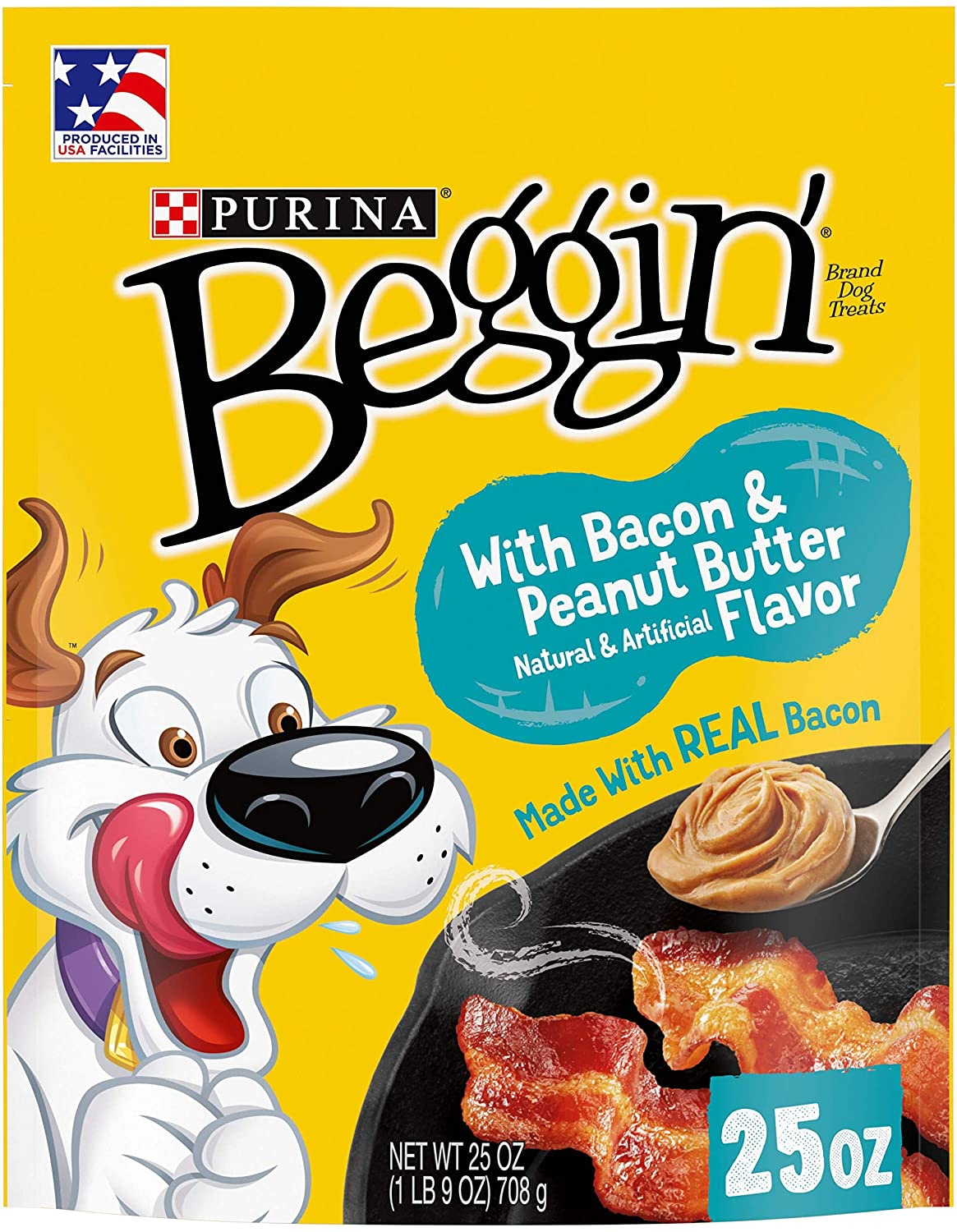PURINA Beggin' Strips Bacon & Peanut Butter Dog Treats Made in USA Facilities Adult Dog Training Treats Animals & Pet Supplies > Pet Supplies > Dog Supplies > Dog Treats Purina Beggin' Bacon & Peanut Butter 25 oz. Pouch 