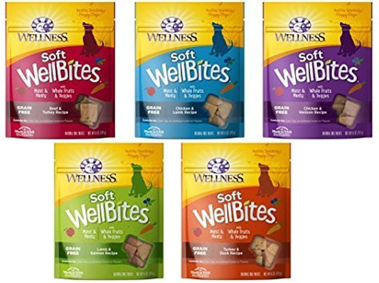 Wellness Wellbites Soft & Chewy Variety Pack (5 Flavors, 6 Ounce Bags) Animals & Pet Supplies > Pet Supplies > Dog Supplies > Dog Treats Wellness Natural Pet Food   