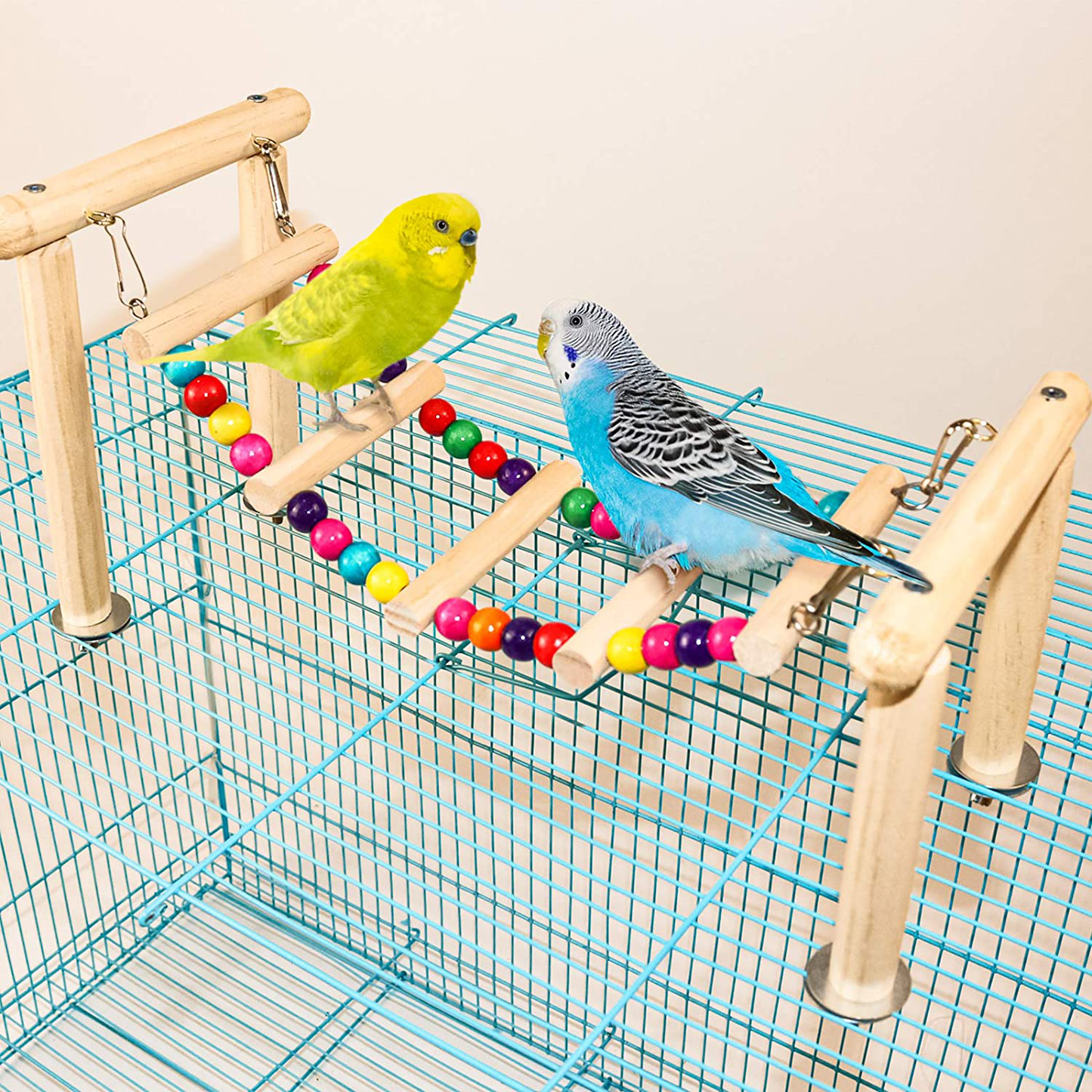 Roundler Bird Perches Stand Toy, Parrot Swing Climbing Ladder Toys, Birdcage Top Play Gyms Playground Stands Wooden Perch for Parakeet, Cockatiel, Lovebirds, Conure and Finches Animals & Pet Supplies > Pet Supplies > Bird Supplies > Bird Gyms & Playstands Roundler   